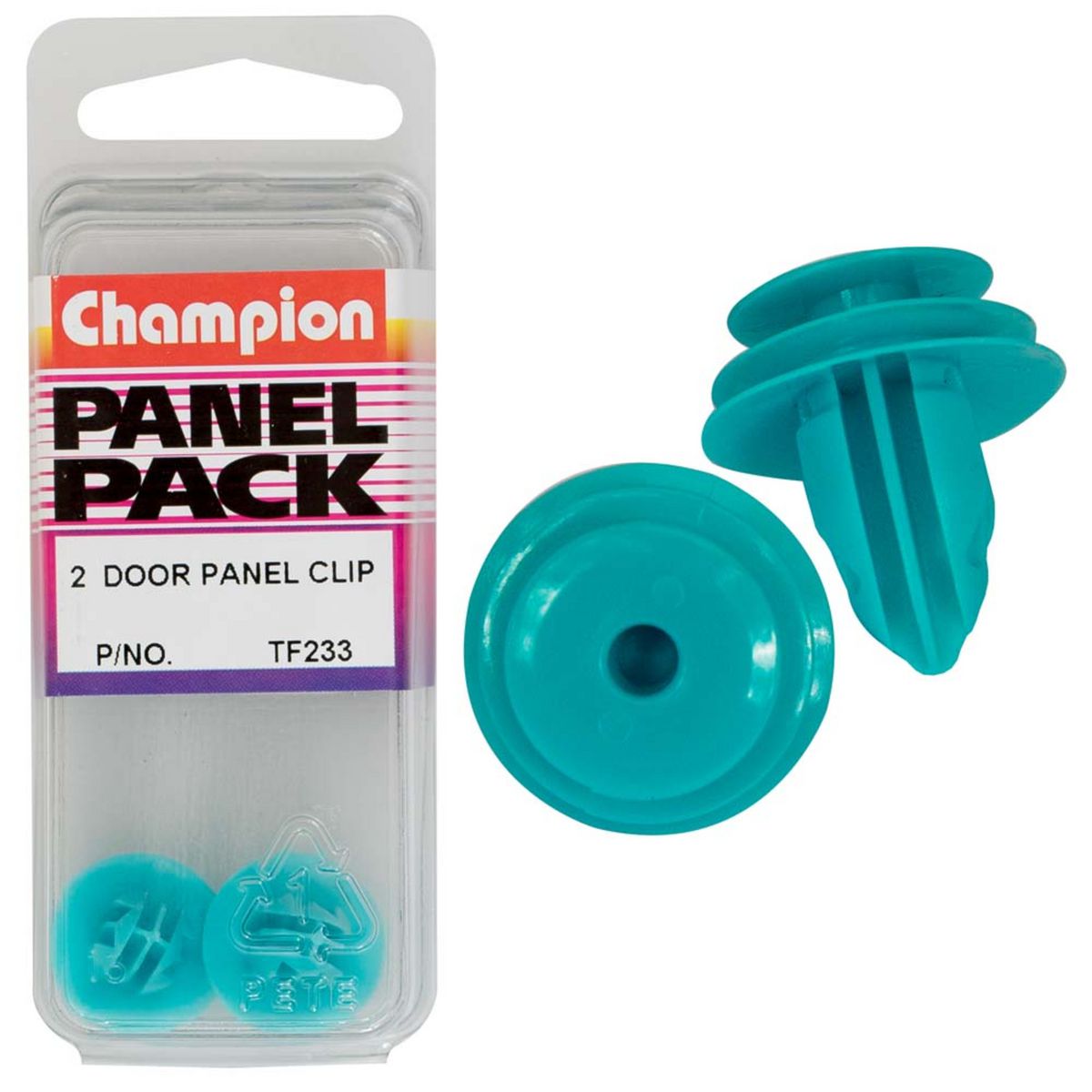 Champion Fasteners Trim Clips-Col: Blue-Stem Dia: 8.5X9mm-Top Head: 13mm - Bottom Head: 18mm TF233