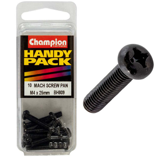 Champion Fasteners M4 X 25Mm Black Machine Screws BH809