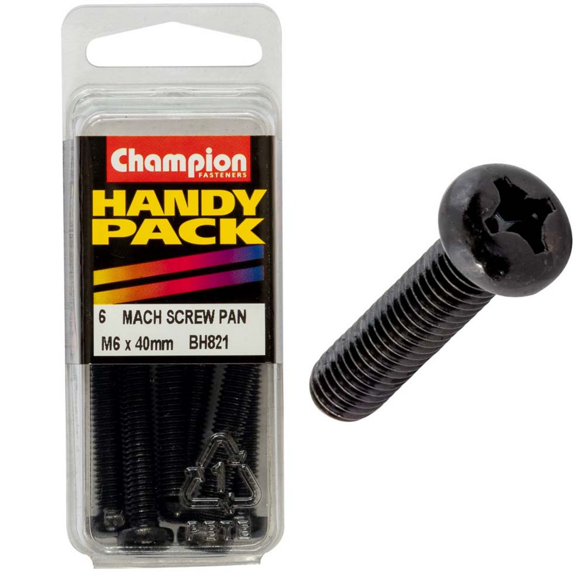 Champion Fasteners M6 X 40Mm Black Machine Screws BH821