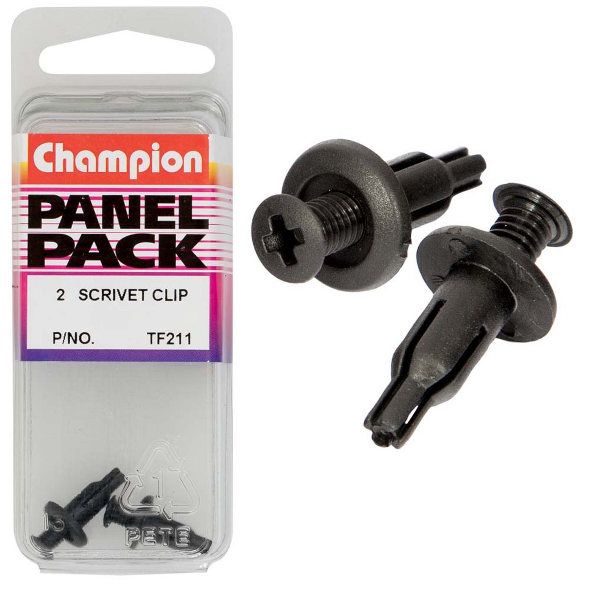 Champion Fasteners Scrivets-Col: Black-Len: 13mm-Hole: 5mm-Head: 10mm TF211