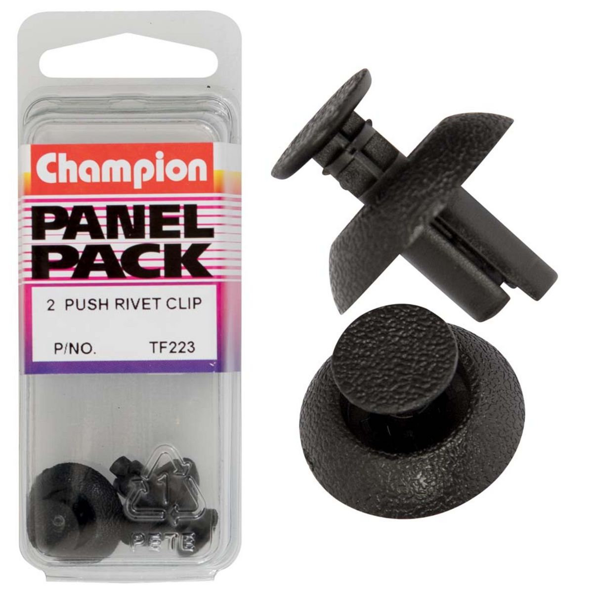 Champion Fasteners Scrivets-Col: Black-Len: 8mm-Hole: 7mm-Head: 18mm TF223