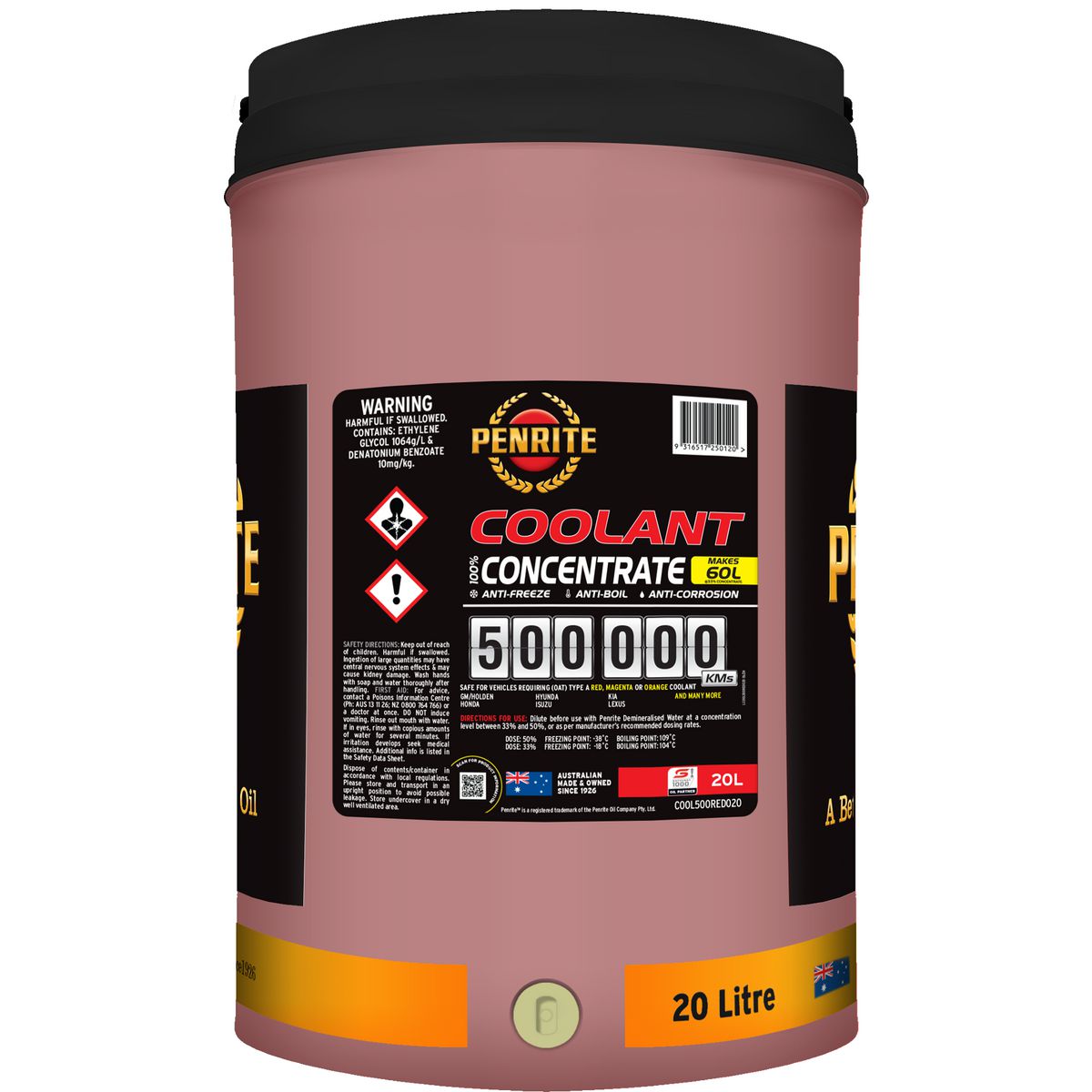 Penrite 500,000 KM RED CONCENTRATE Coolant 20L COOL500RED020