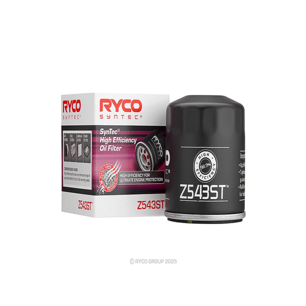 Ryco Oil Filter Spin On Z543ST