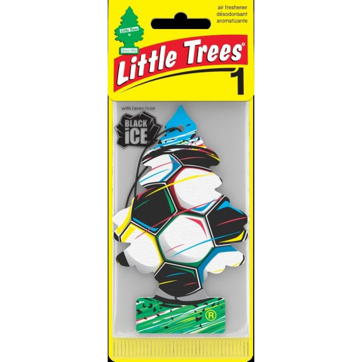 Little Trees Soccer Car Air Freshener - Black Ice Scent  - 1 Pk U1P-17458