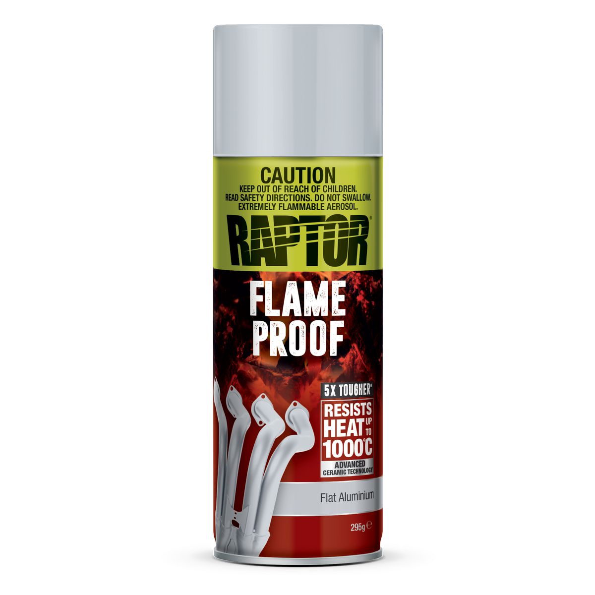 Raptor Flameproof Paint Flat Aluminium 295g RFLFA/AL