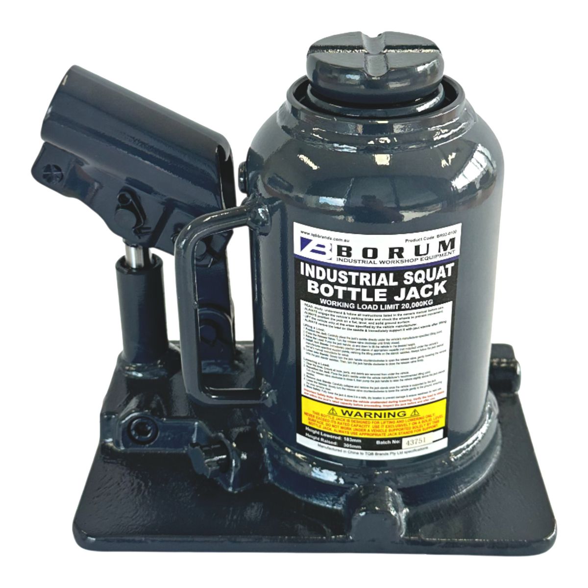 Borum Bottle Jack Squat - 20,000kg 183-305mm Height BR02-0100