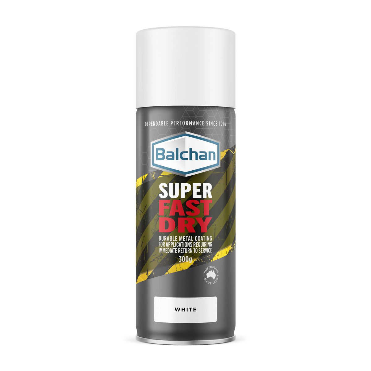 Balchan Super Fast Dry Metal Coating Spray Paint White 300g BAL118001