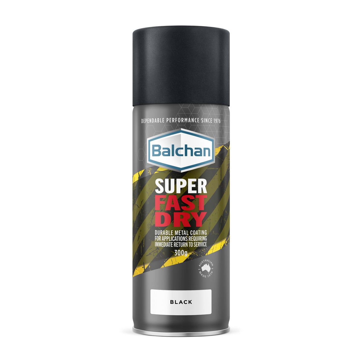 Balchan Super Fast Dry Metal Coating Spray Paint Black 300g BAL118000