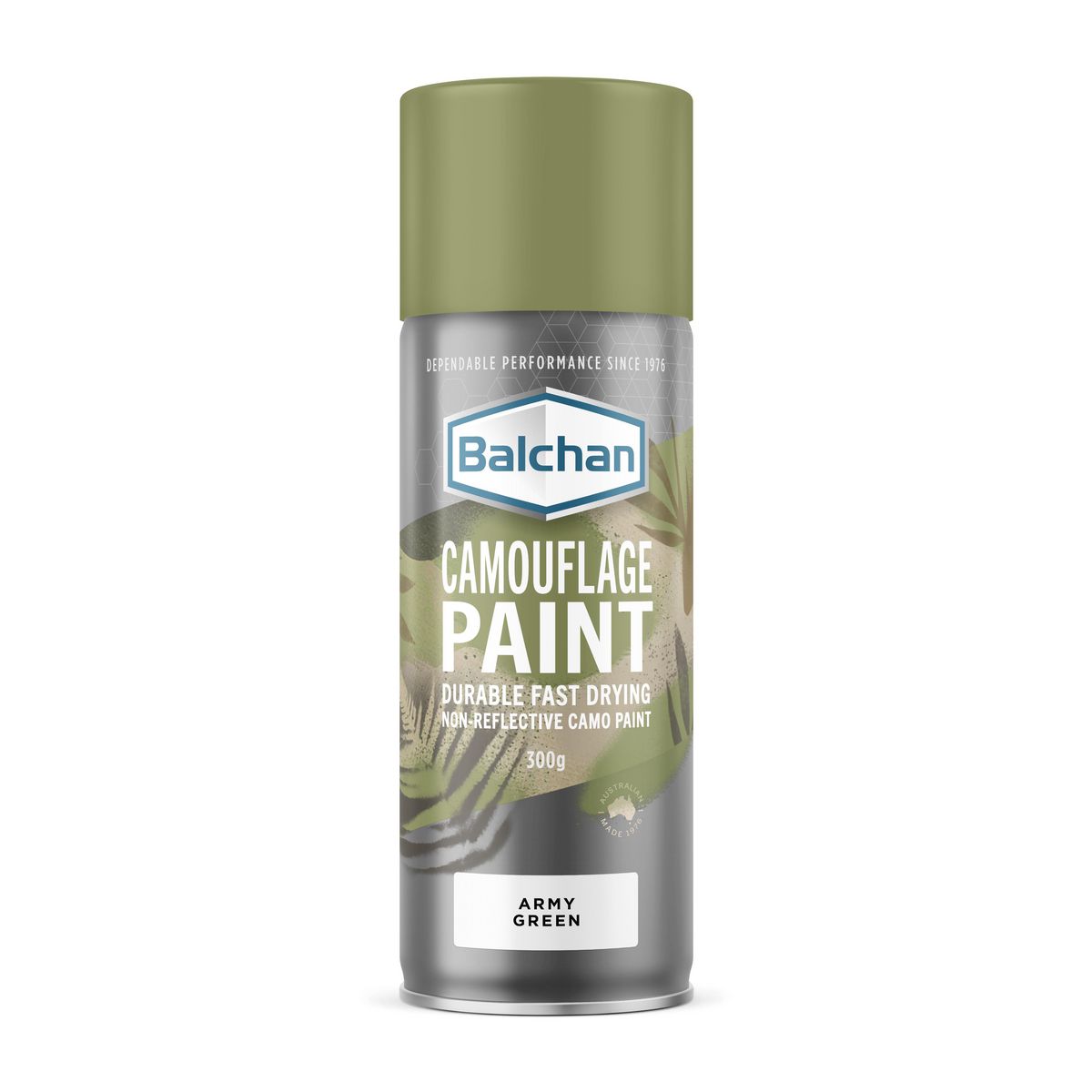 Balchan Camoflouge Fast Drying Non-Reflective Spray Paint Army Green 300g BAL118051