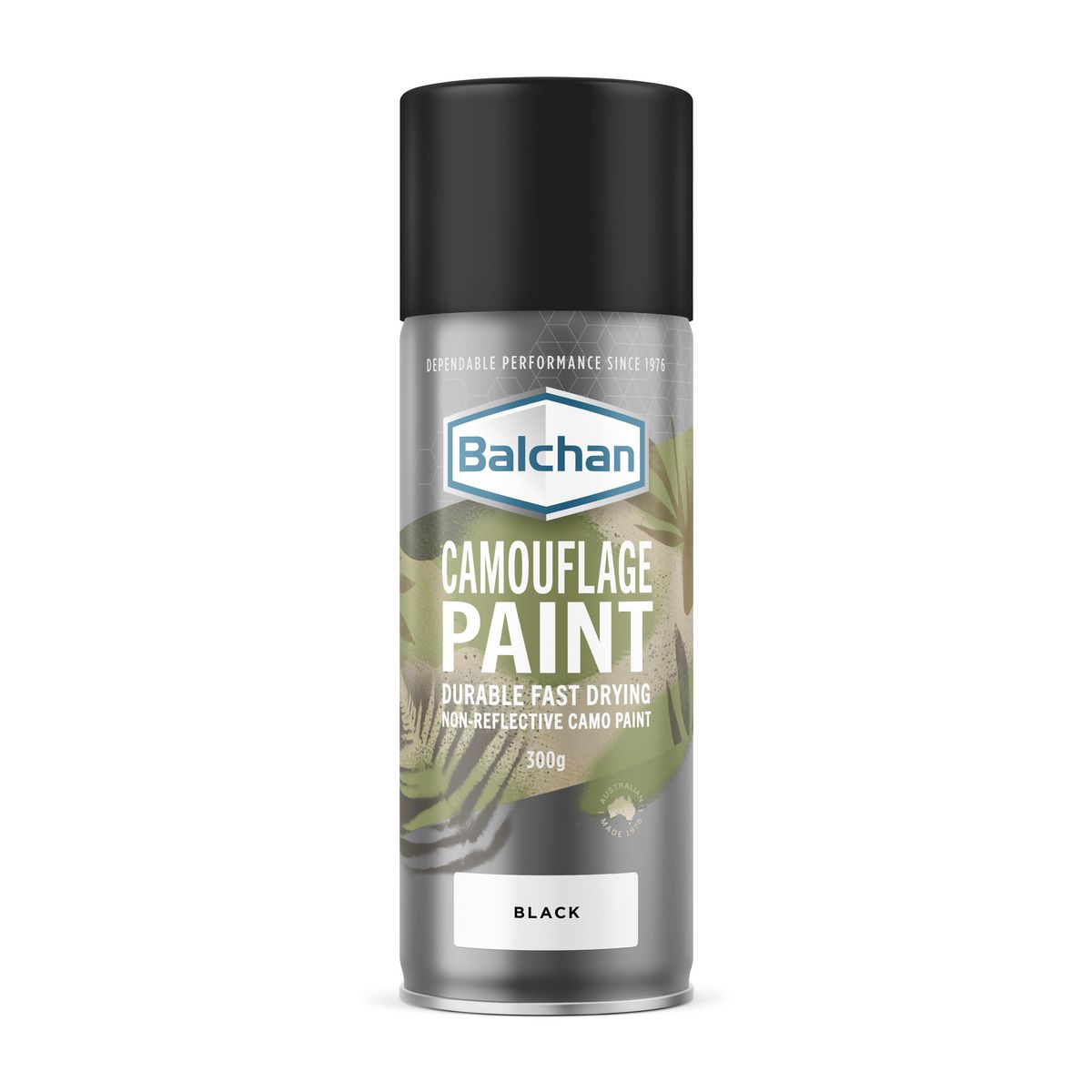 Balchan Camoflouge Fast Drying Non-Reflective Spray Paint Black 300g BAL118050