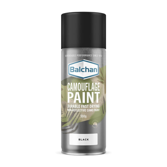 Balchan Camoflouge Fast Drying Non-Reflective Spray Paint Black 300g BAL118050
