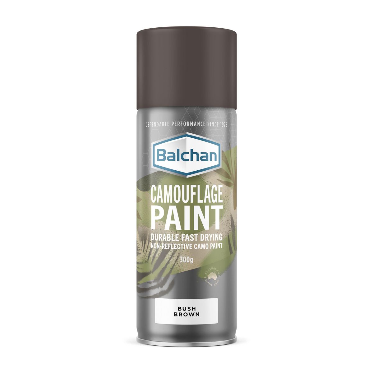 Balchan Camoflouge Fast Drying Non-Reflective Spray Paint Bush Brown 300g BAL118052