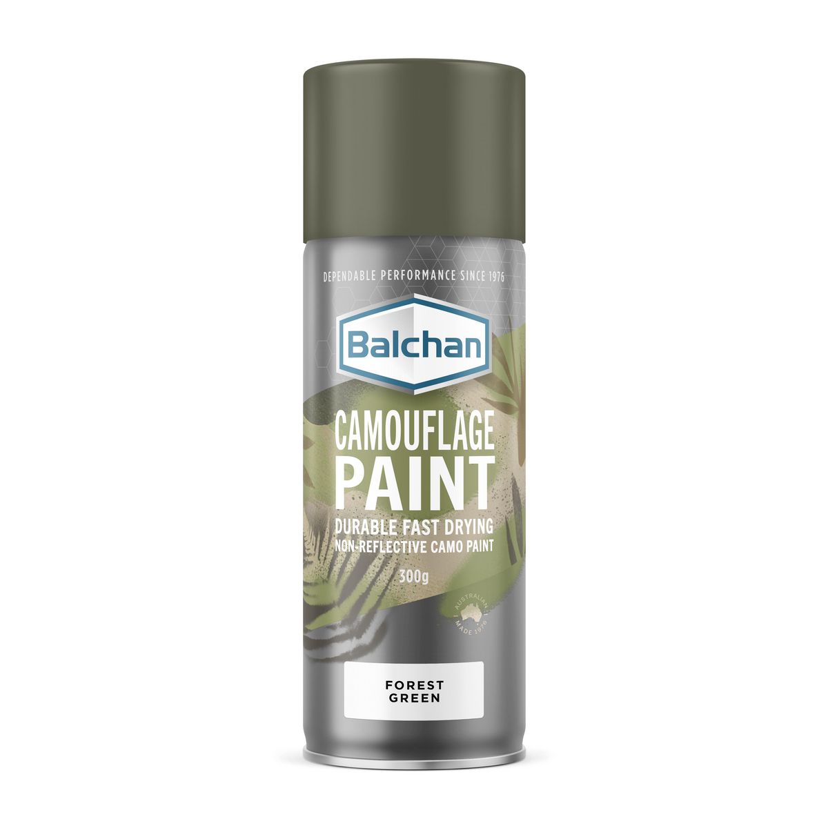 Balchan Camoflouge Fast Drying Non-Reflective Spray Paint Forest Green 300g BAL118054