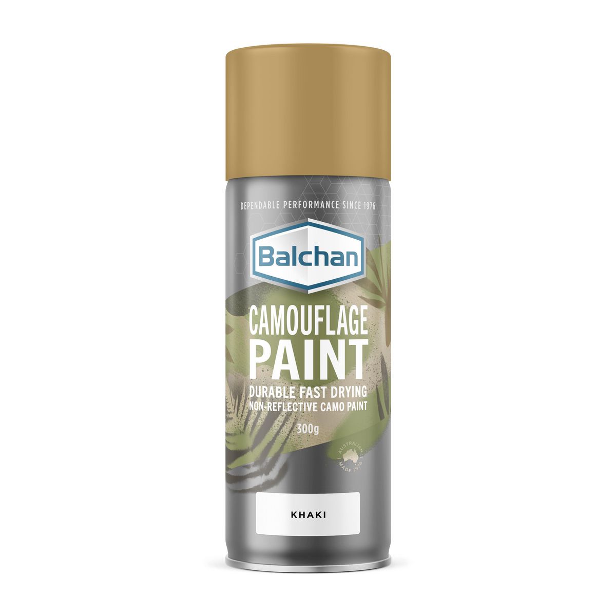 Balchan Camoflouge Fast Drying Non-Reflective Spray Paint Khaki 300g BAL118055