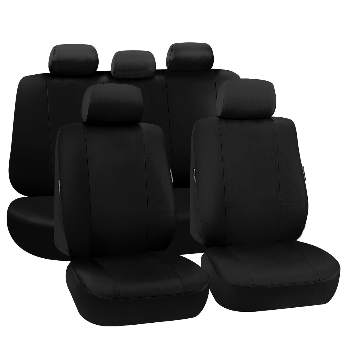 True Fit Tailored Fit Front & Rear Car Seat Covers Polyester, Black - Set TFDBYDATTO3