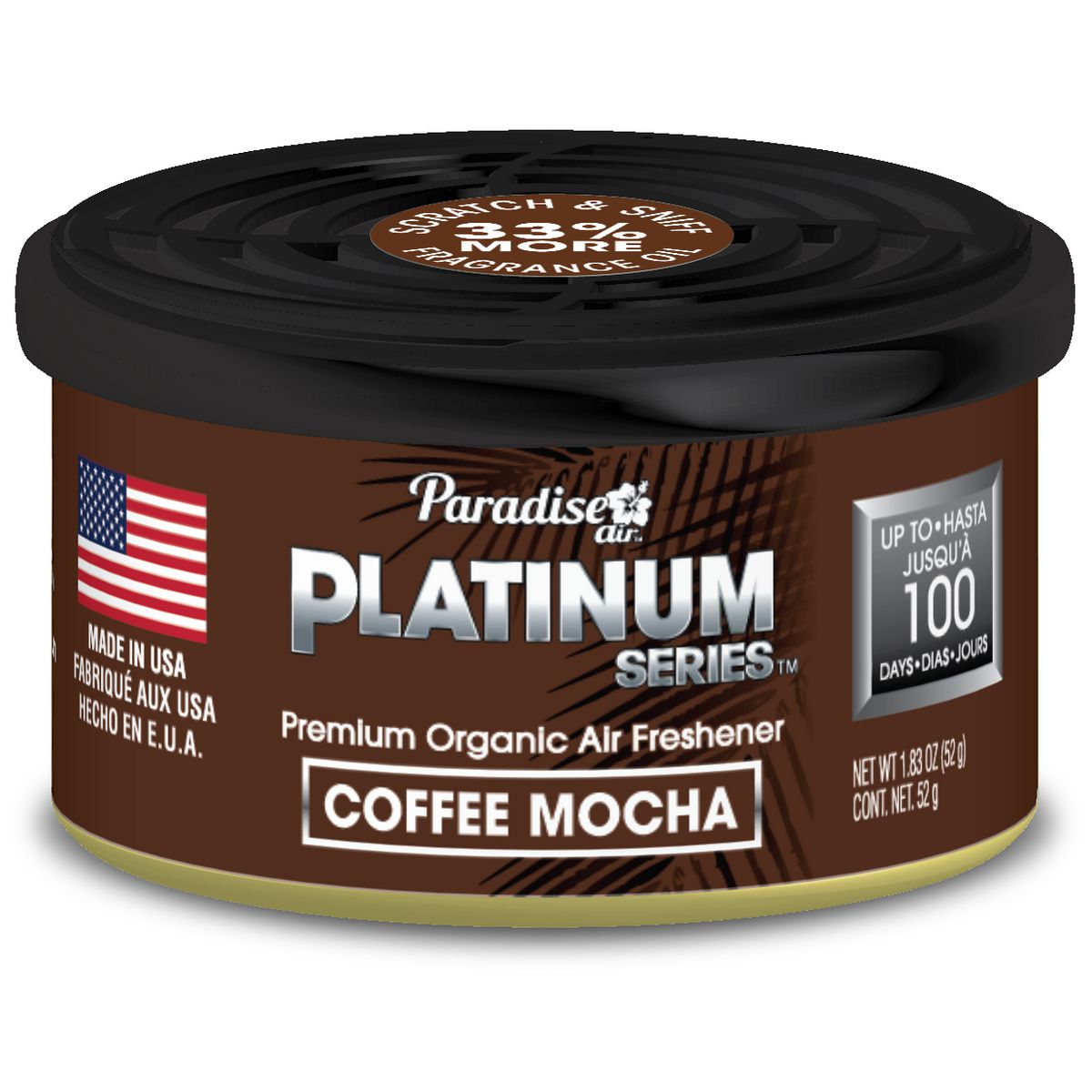 Paradise Air Platinum Series Organic Coffee Canister Air Freshener 52g PL-12041CT144-Q