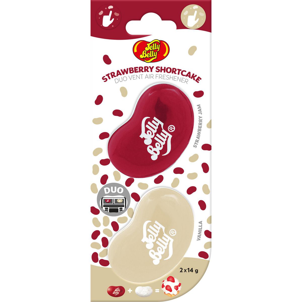 Jelly Belly Strawberry Shortcake Air Freshsener Vent 2pk