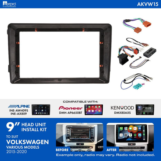 Aerpro 9 Inch Install Kit To Suit Volkswagen Various Models [Compatible With Pioneer, Kenwood & Alpine 9 Inch Head Units] AKVW15
