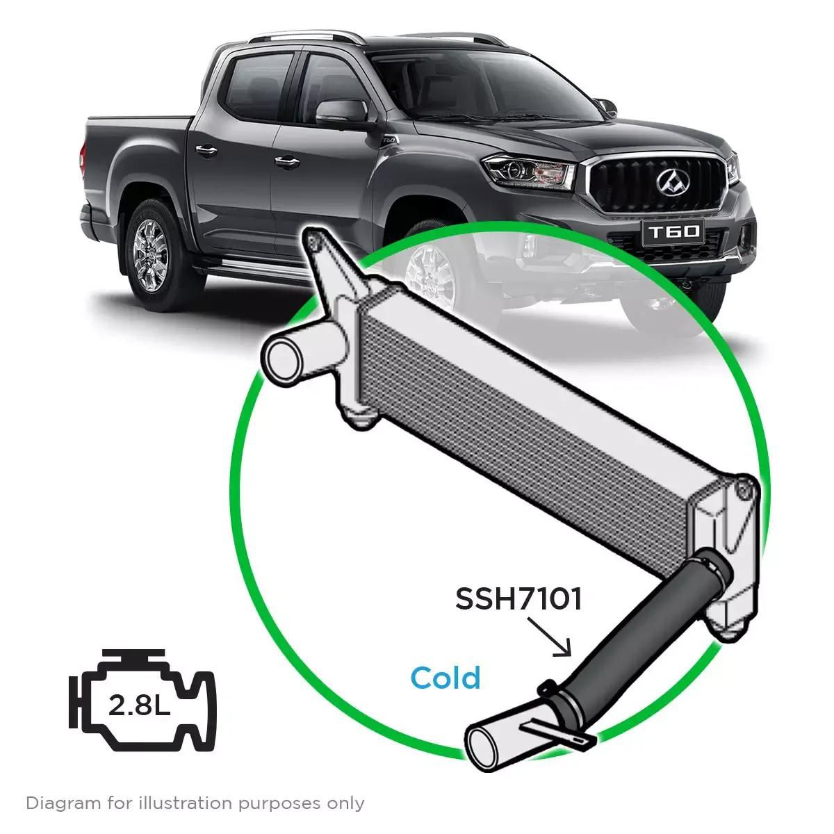 Saas Silicone Intercooler Pipe LDV T60 17-21 Cold Side SSH7101