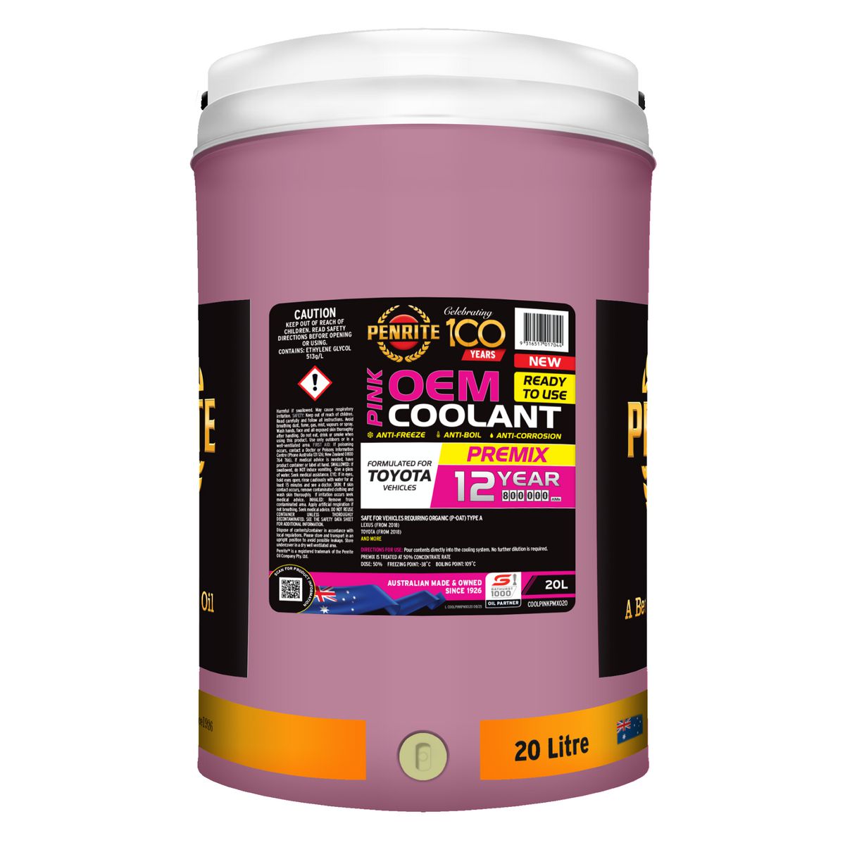 Penrite Pink OEM Coolant Premix 20L COOLPINKPMX020