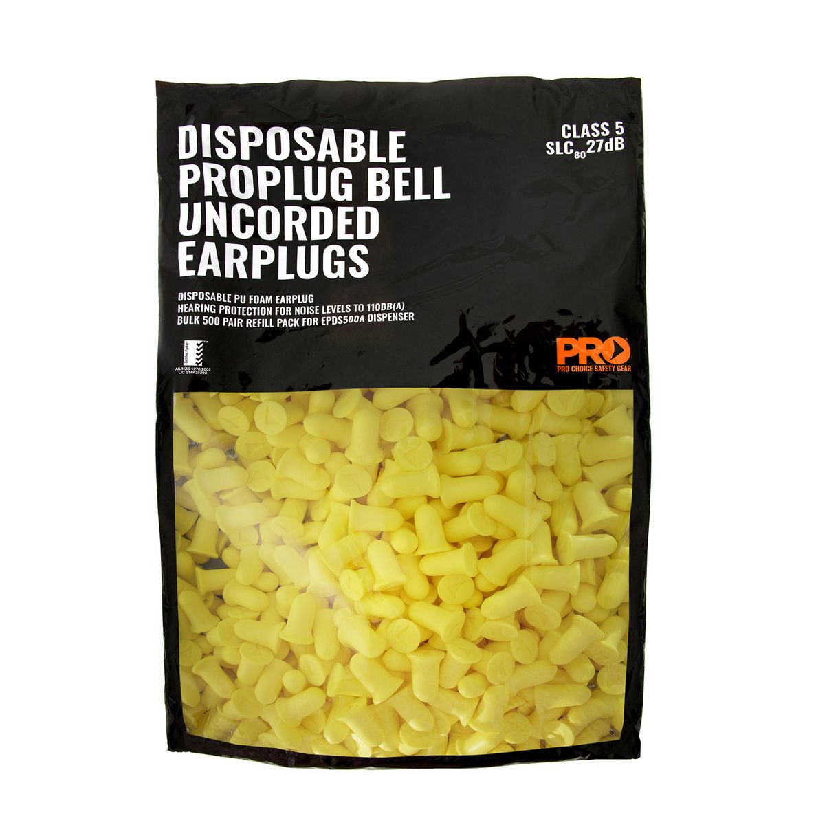 Prochoice Earplug uncorded Probell 500 Pack EPYU500R