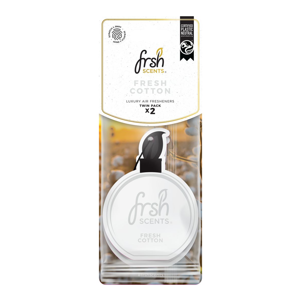 Frsh Scents Paper Air Freshener - Fresh Cotton 2pk FR1423