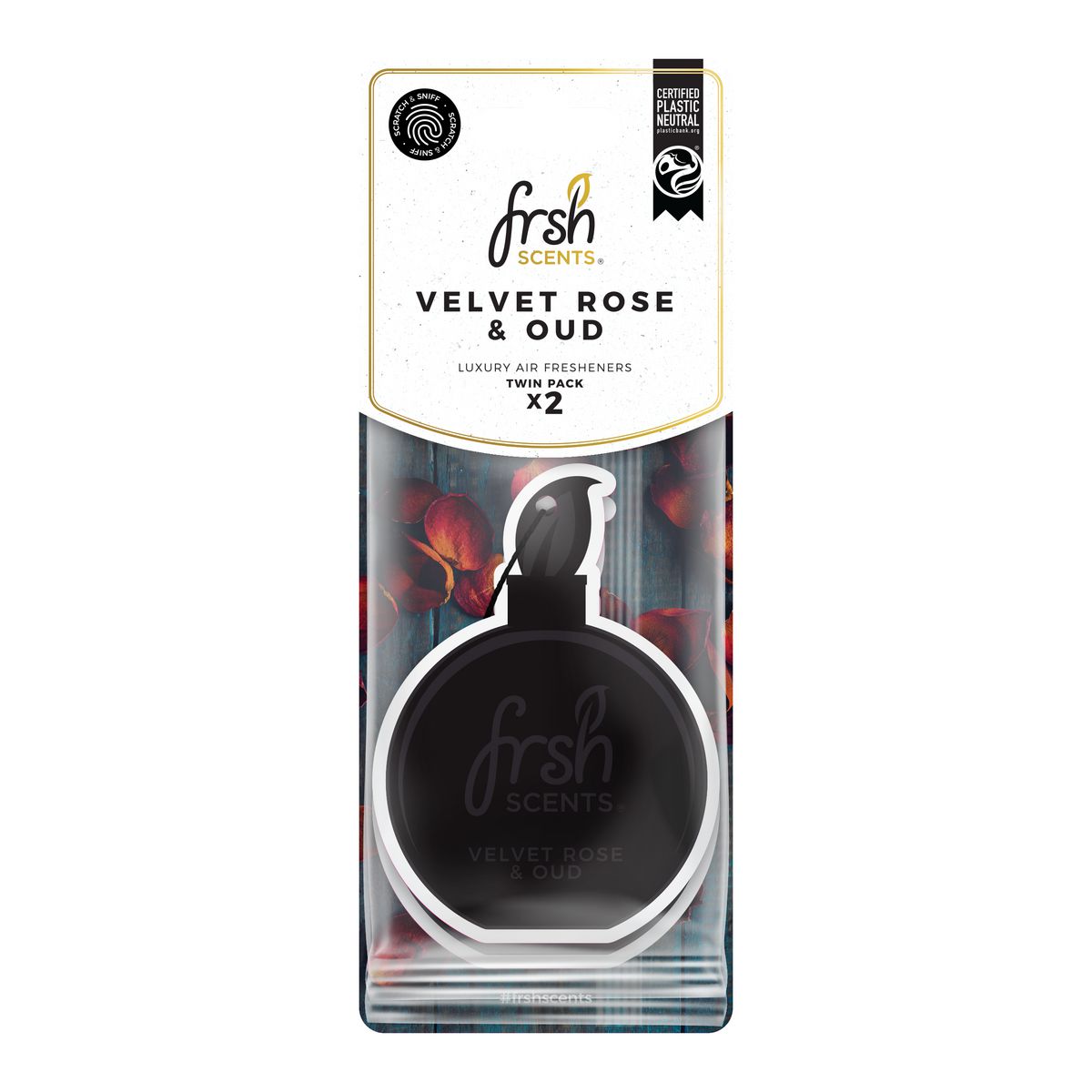 Frsh Scents Paper Air Freshener - Velvet Rose & Oud 2pk FR1355