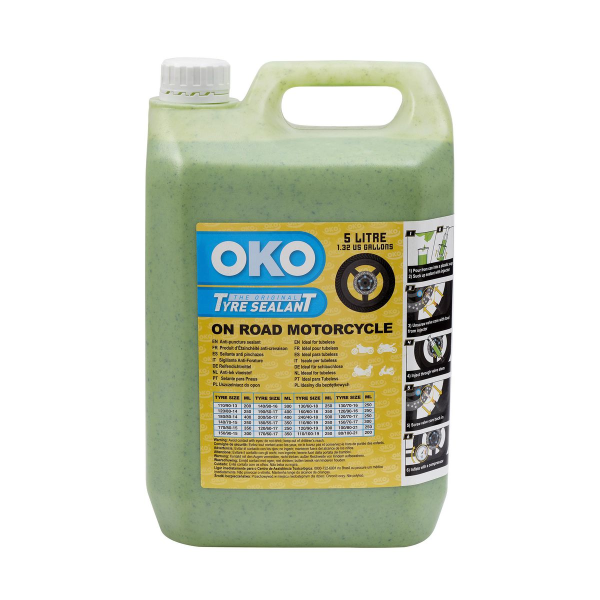 OKO On-Road Motorcycle Tyre Sealant 5L MCYCL.09OK