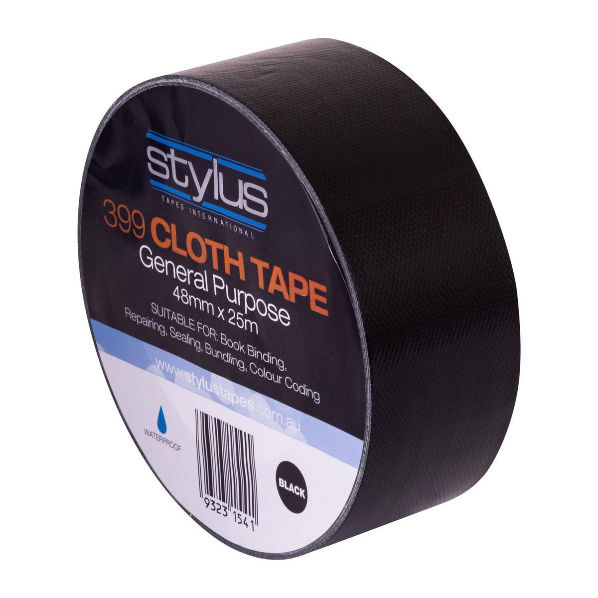 Stylus Cloth Tape 48m x 25m Black 100MH 2804
