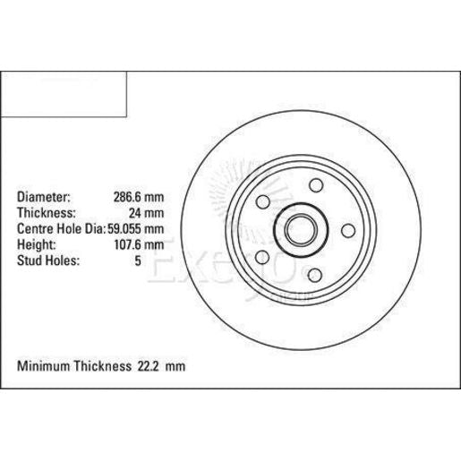 DBA Standard Brake Rotor Single 287mm Front DBA107