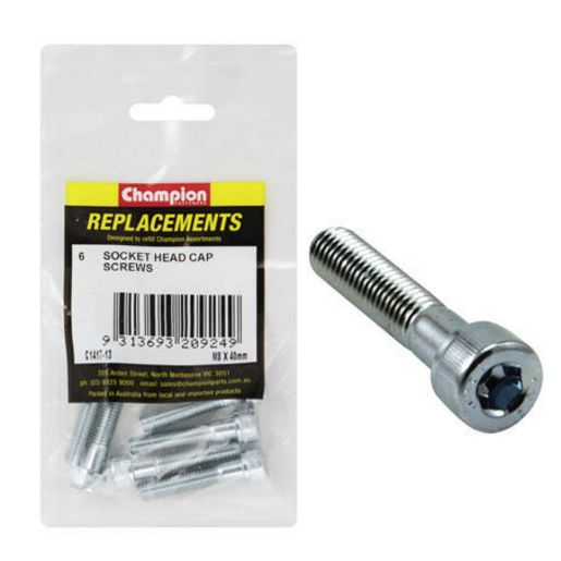 Champion Cap Screw Socket Head HT M8 x 40mm 6Pk C1417-13