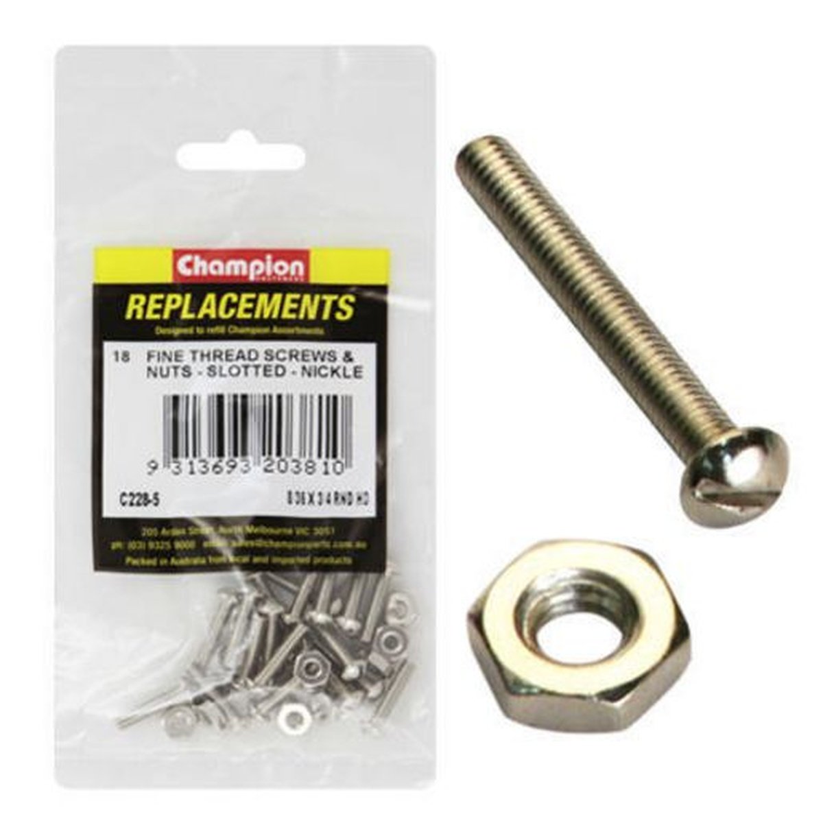 Champion Hex Nut & Screw Set 8/36″ x 3/4″ 36Pk C228-5