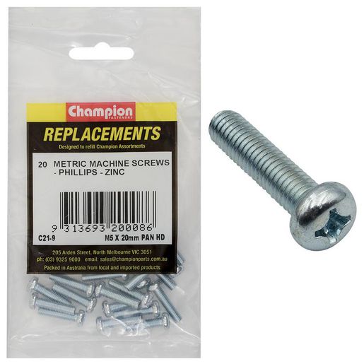 Champion Screw Self Tapp Panhead Phillips M5 x 20mm 20Pk C21-9