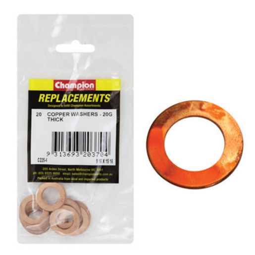 Champion Fasteners Washer Flat Copper 1/2in x 7/8in x 20G Refill Pack C225-5
