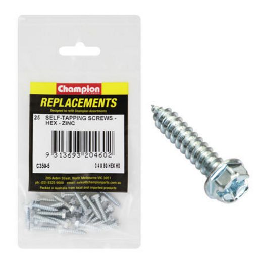 Champion Fasteners Self Tapper Screw Hex Combo 4.2 x 19mm Zinc Plated C350-5