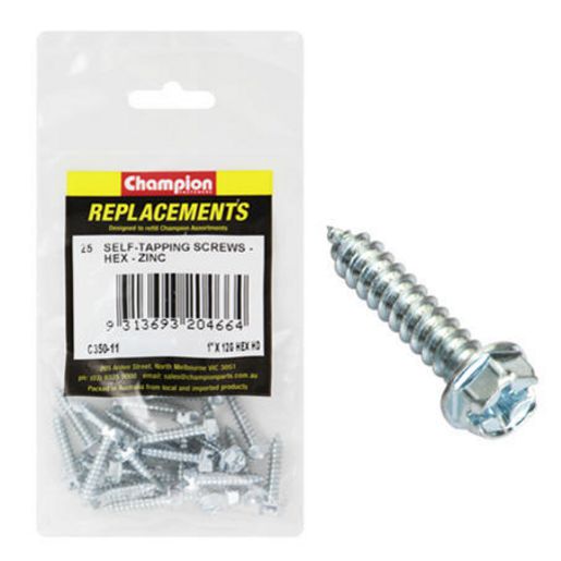 Champion Fasteners Self Tapper Screw Hex Combo 5.5 x 25mm Zinc Plated C350-11