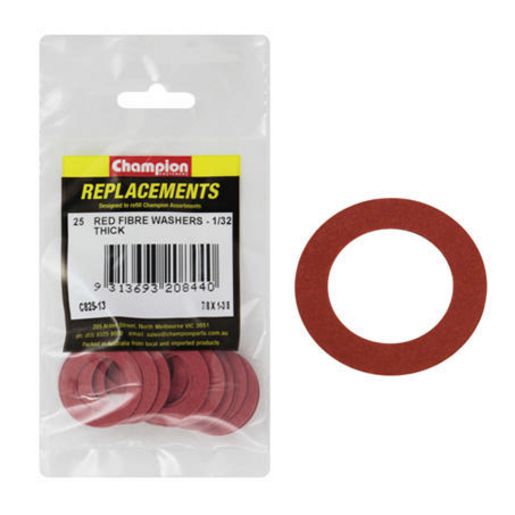 Champion Fasteners Washer Flat Fibre 7/8in x 1 3/8in x 1/32in Red C825-13