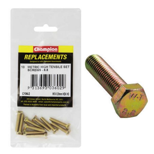 Champion Fasteners Hex Set Screw High Tensile M5 X 25mm Grade 8.8 C196-2