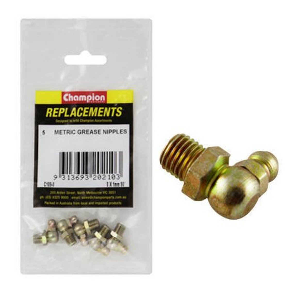 Champion Fasteners Grease Nipple M10 X 1mm-90 Degrees C109-8