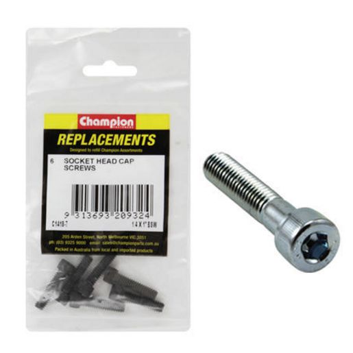 Champion Cap Screw Socket Head HT BSW 1/4" x 1" 6Pk C1418-7