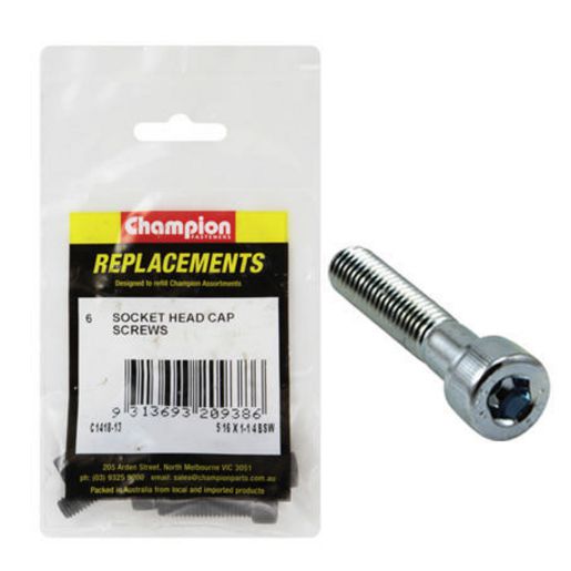 Champion Fasteners Socket Head Cap Screw High Tensile BSW 5/16in x 1 1/4in Zinc Plated C1418-13