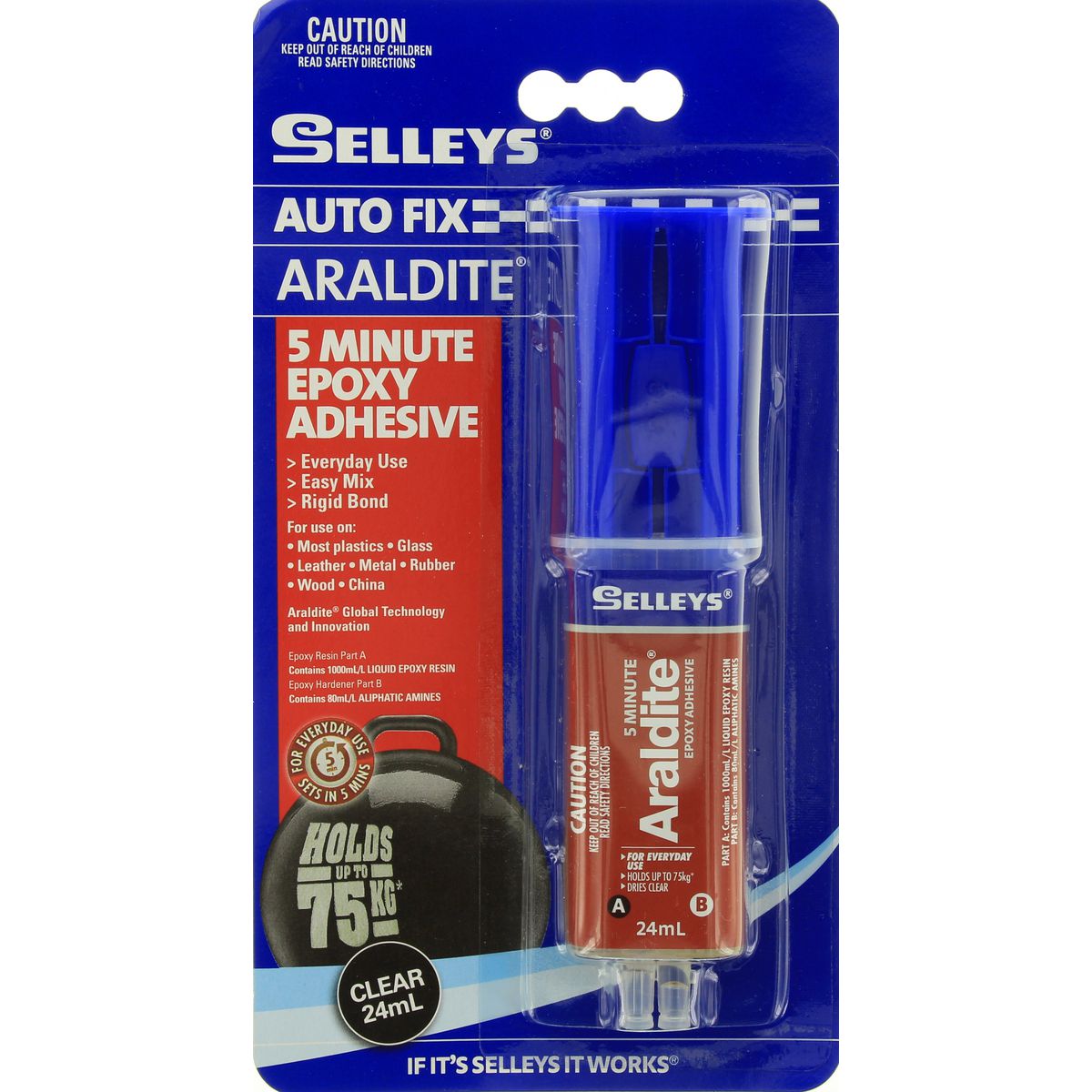 Selleys Autofix 5 Minute Araldite 24mL AF01 (AFA524M)