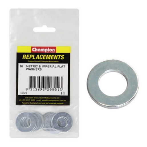 Champion Flat Steel Washer 9/16″ x 1-1/8″ x 16G 10Pk C576-12