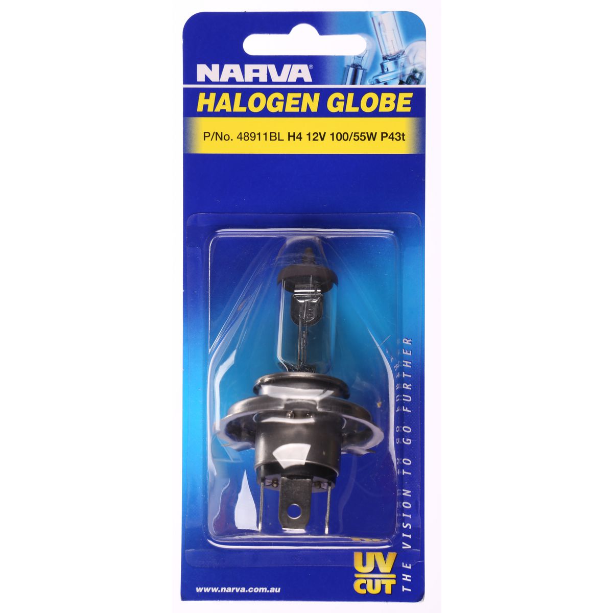 Narva P43T Halogen Headlight Globe 12V 100/55W Blister 48911BL