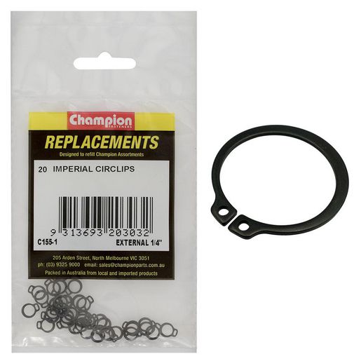 Champion Fasteners Circlip External Shaft 1/4in (STW6) Refill Pack C155-1