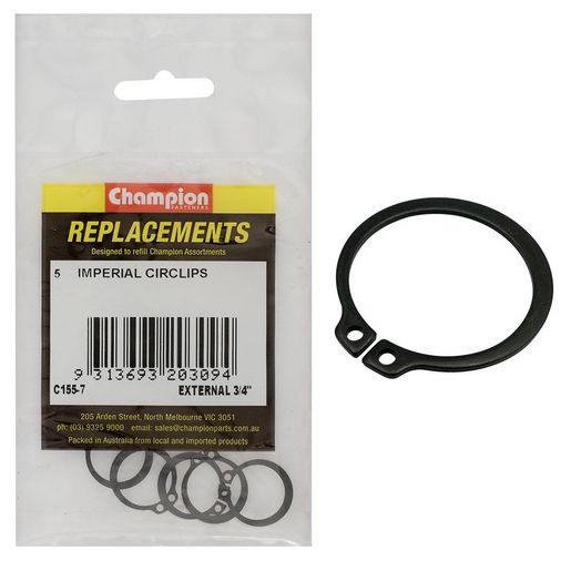 Champion Fasteners Circlip External Shaft 3/4in (STW19) Refill Pack C155-7