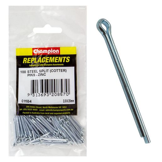 Champion Fasteners Split Pin 2.5 x 25mm Zinc Plated Refill Pack C1152-4