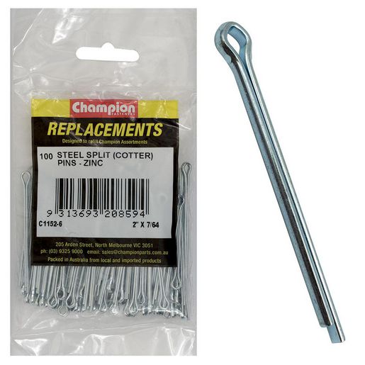 Champion Fasteners Split Pin 7/64in x 2in Zinc Plated Refill Pack C1152-6