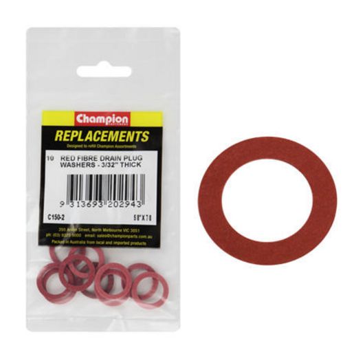 Champion Fasteners Washer Flat Fibre 5/8in x 7/8in x 3/32in Red C150-2