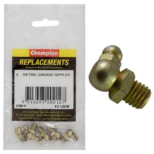 Champion Fasteners Grease Nipple M8 X 1.25mm 90 Refill Pack C109-11